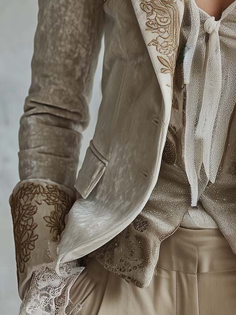 Wren | Ivory Embroidered Tailored Blazer