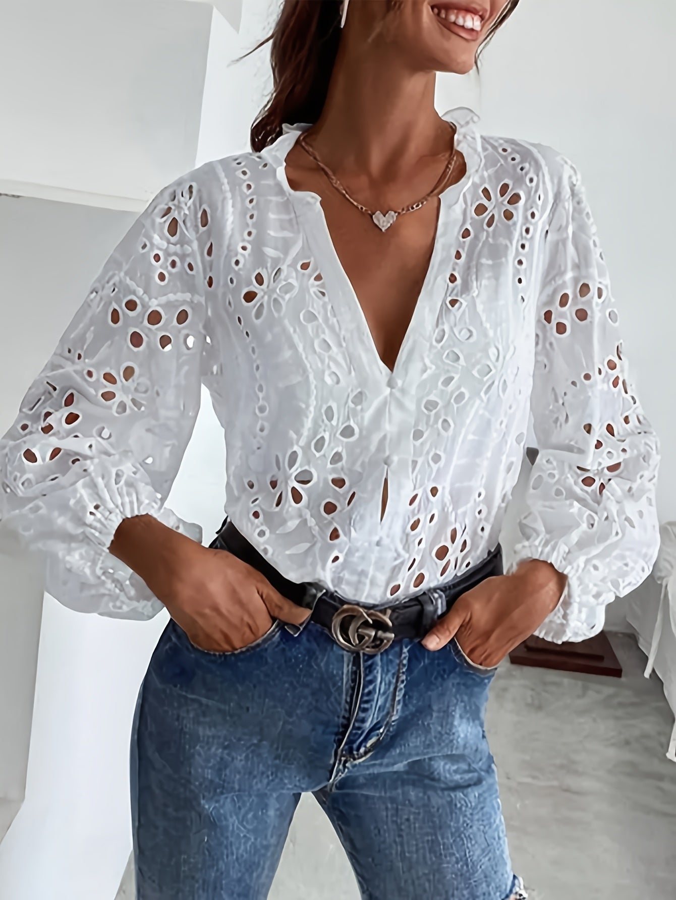 Elise™ | Floral Long-Sleeve Blouse