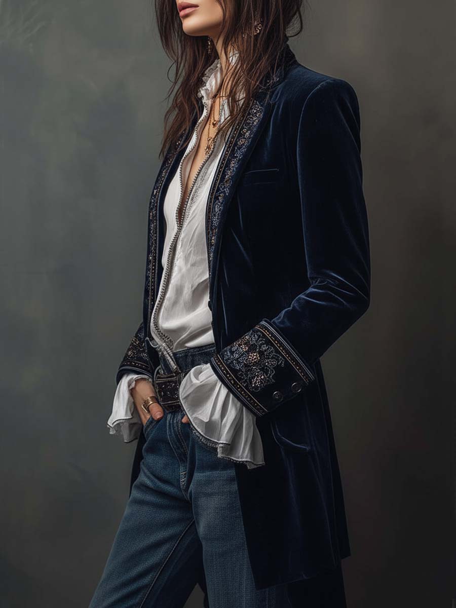 Romy | Vintage Embroidered Longline Jacket