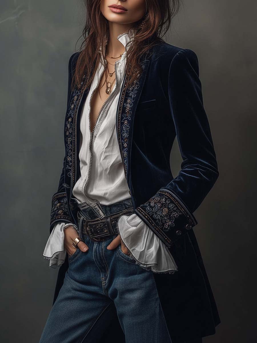 Romy | Vintage Embroidered Longline Jacket