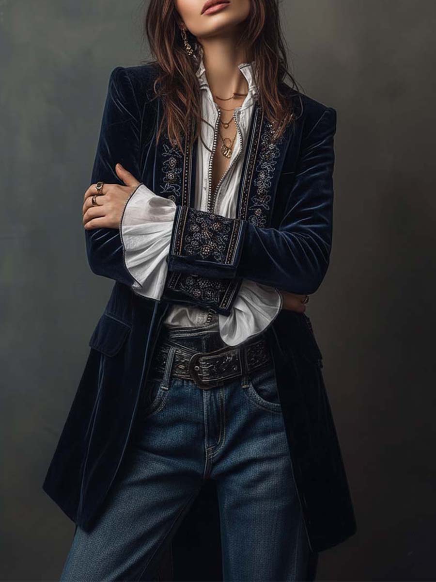 Romy | Vintage Embroidered Longline Jacket