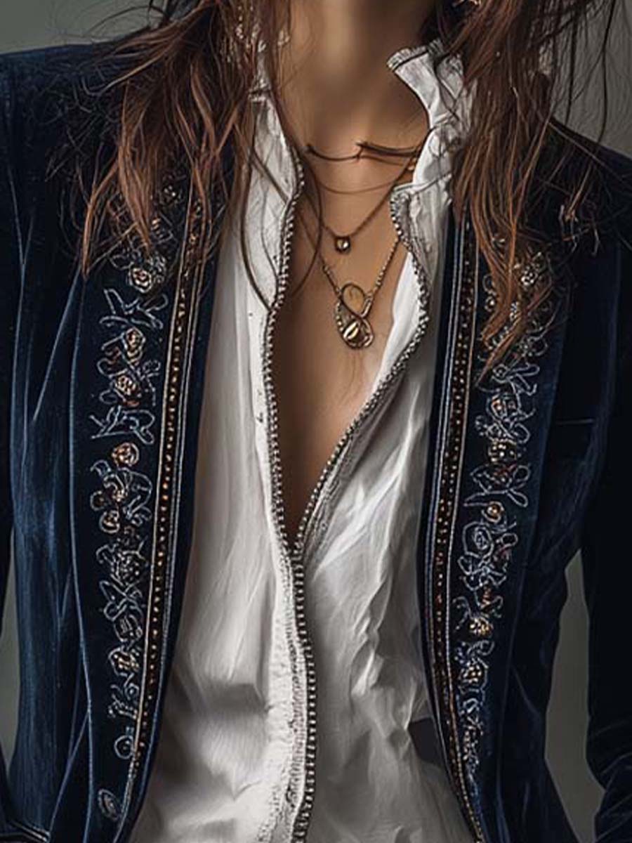 Romy | Vintage Embroidered Longline Jacket