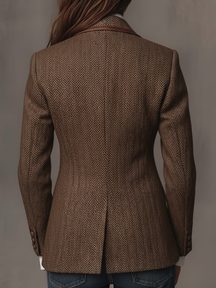 Perrine | Herringbone Printed Panel Blazer