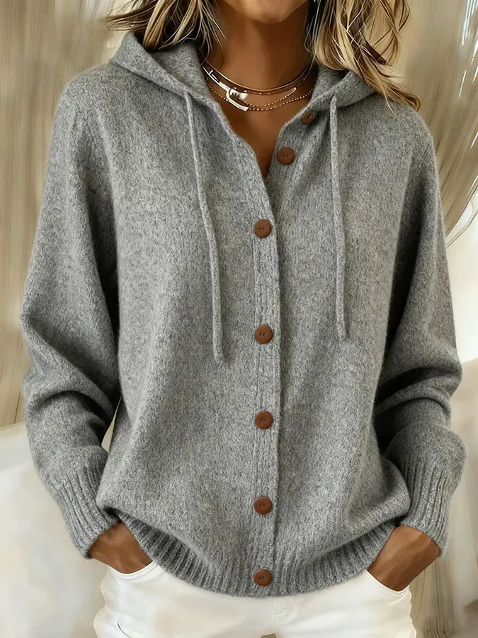 Brenda | Cosy Button-Front Cardigan Hoodie