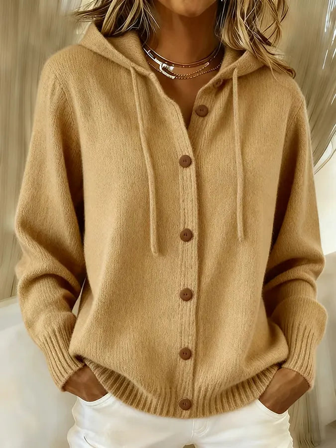 Brenda | Cosy Button-Front Cardigan Hoodie