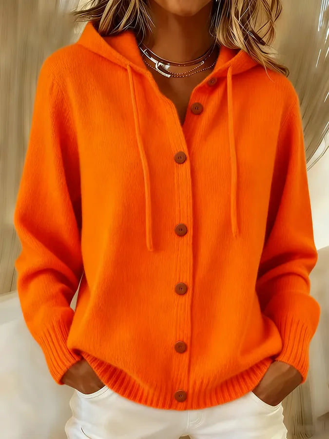 Brenda | Cosy Button-Front Cardigan Hoodie