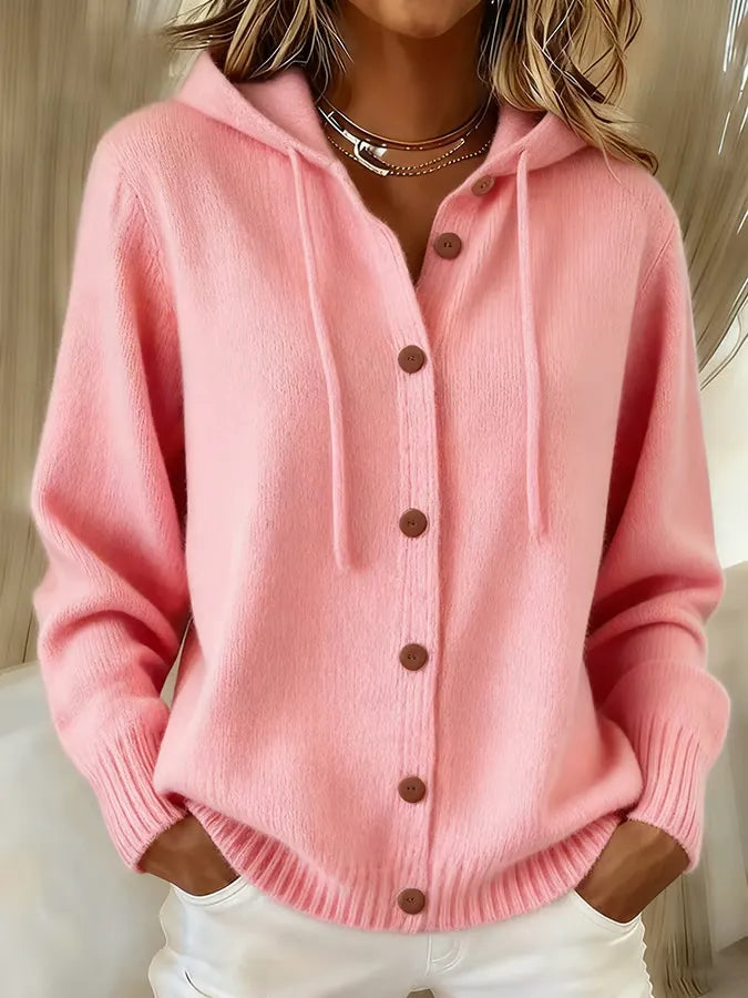 Brenda | Cosy Button-Front Cardigan Hoodie
