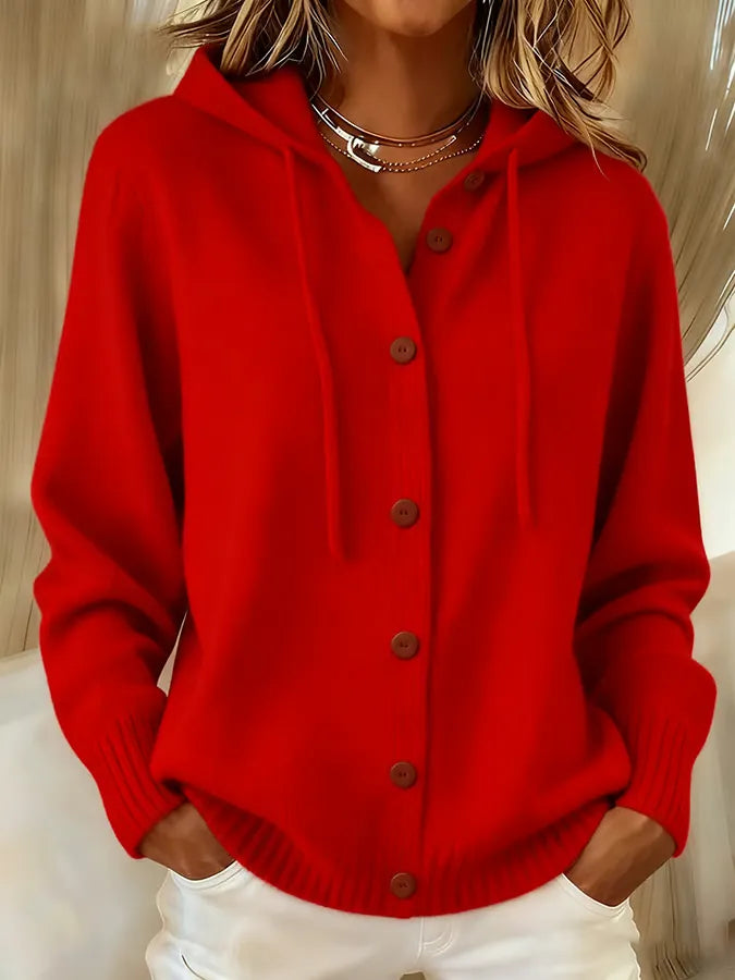 Brenda | Cosy Button-Front Cardigan Hoodie