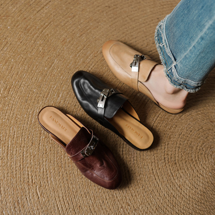 Carla Genuine Leather Mules