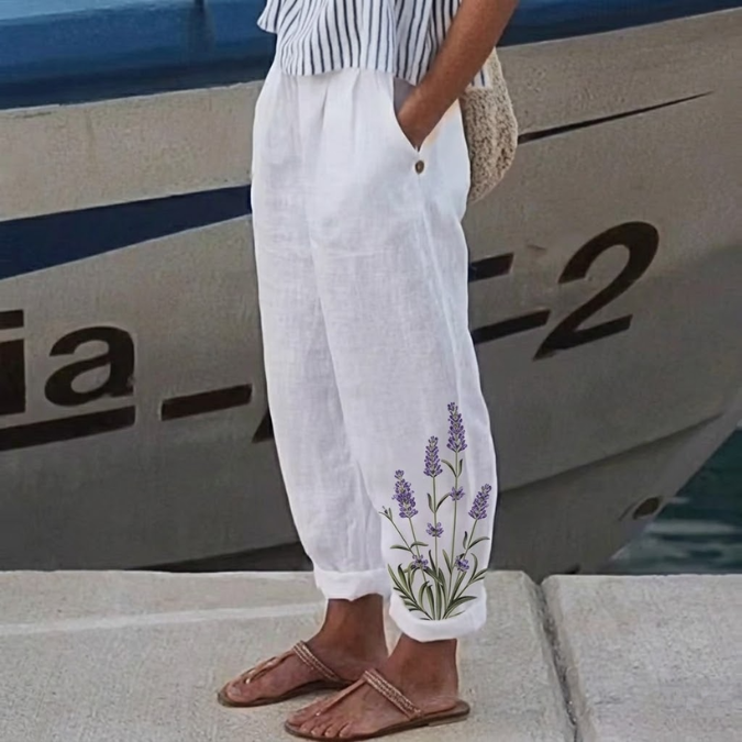Alana | Elegant Vintage Floral Print Pants