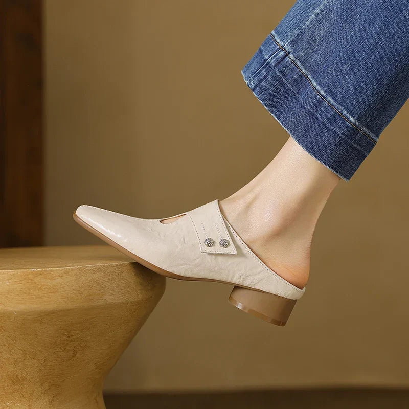Agnit Genuine Leather Mules