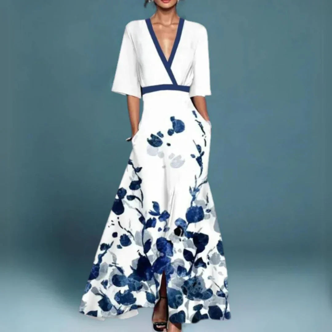 Jill | Elegant Maxi Dress with Floral Pattern