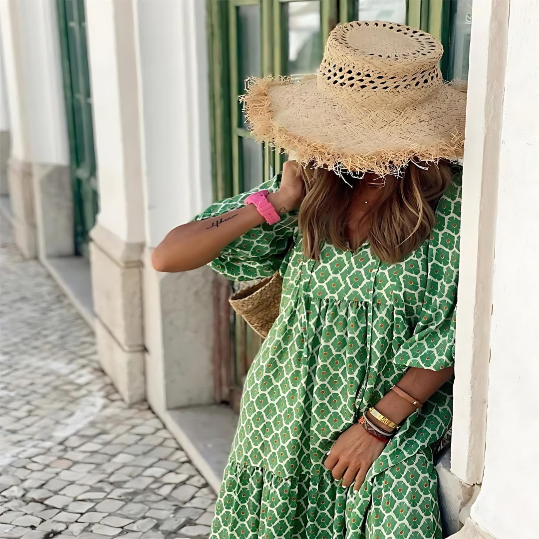 Haven | Women's Floral Puff Sleeve Tiered Maxi Summer Dress