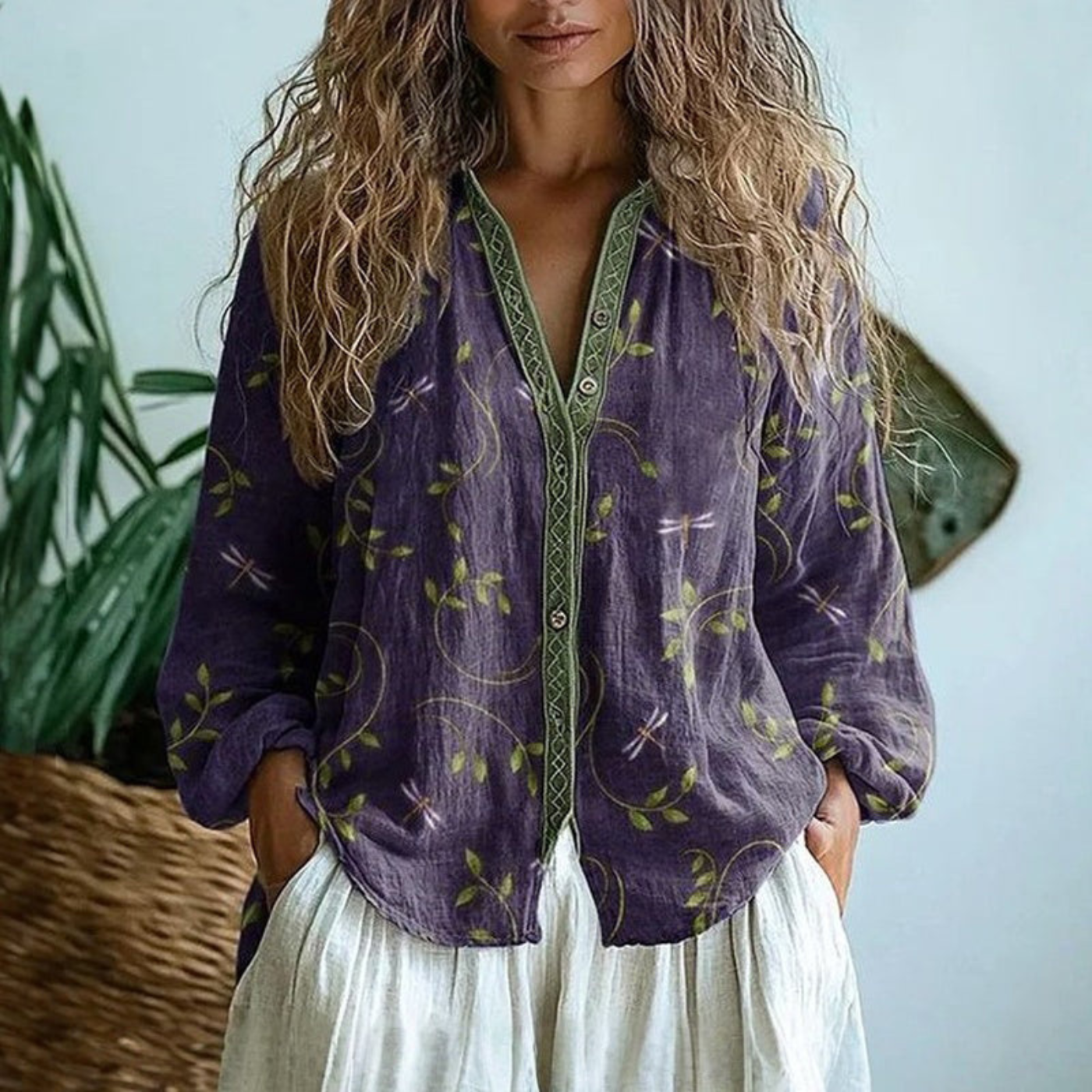 Sloane™ | Long Sleeve Button-Down Blouse