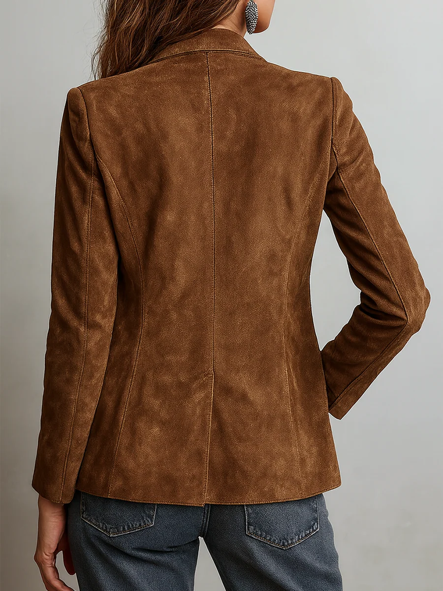 Everly2 | Vintage Contrast-Stitch Blazer
