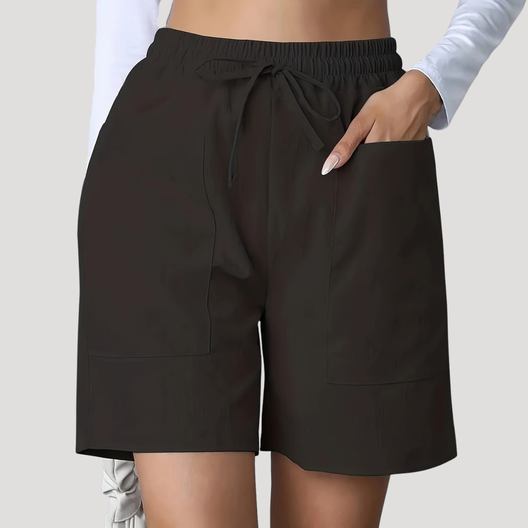 Allegra | Women's Drawstring Wide Leg Relaxed Shorts