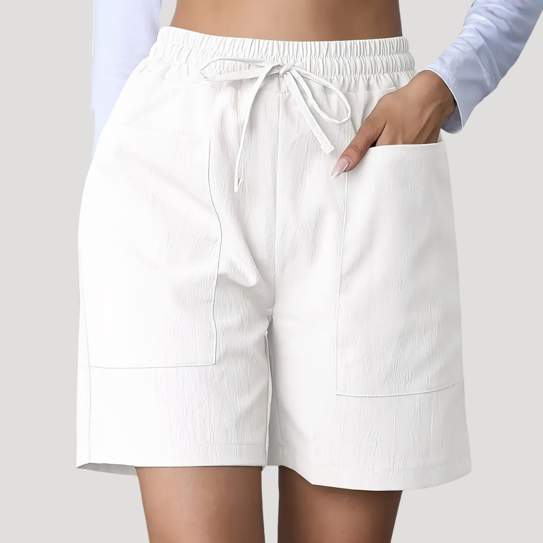 Allegra | Women's Drawstring Wide Leg Relaxed Shorts