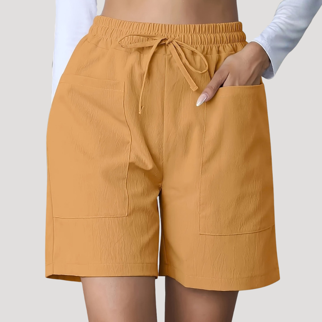 Allegra | Women's Drawstring Wide Leg Relaxed Shorts
