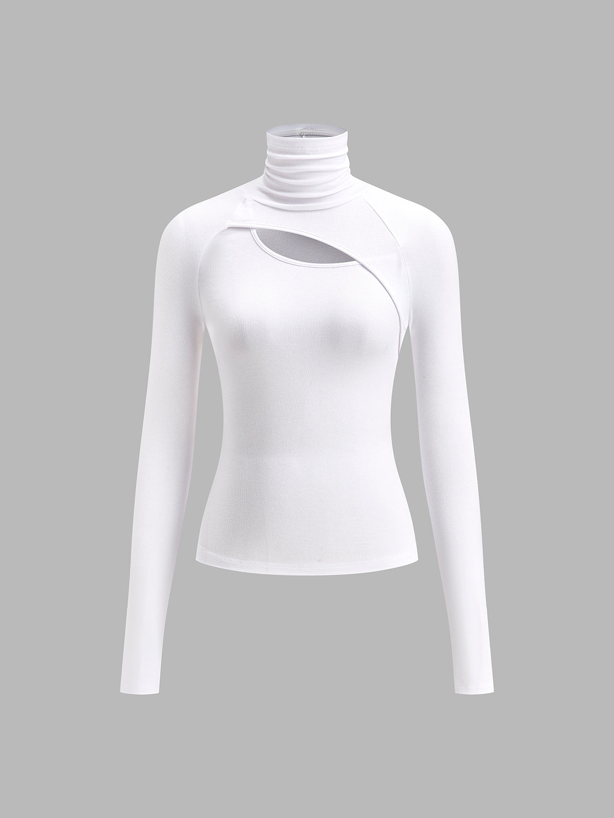 Ravena | Women's Turtleneck Cutout Top Long Sleeve Fitted Going Out Top
