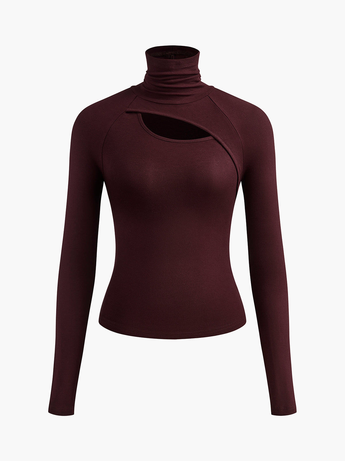 Ravena | Women's Turtleneck Cutout Top Long Sleeve Fitted Going Out Top