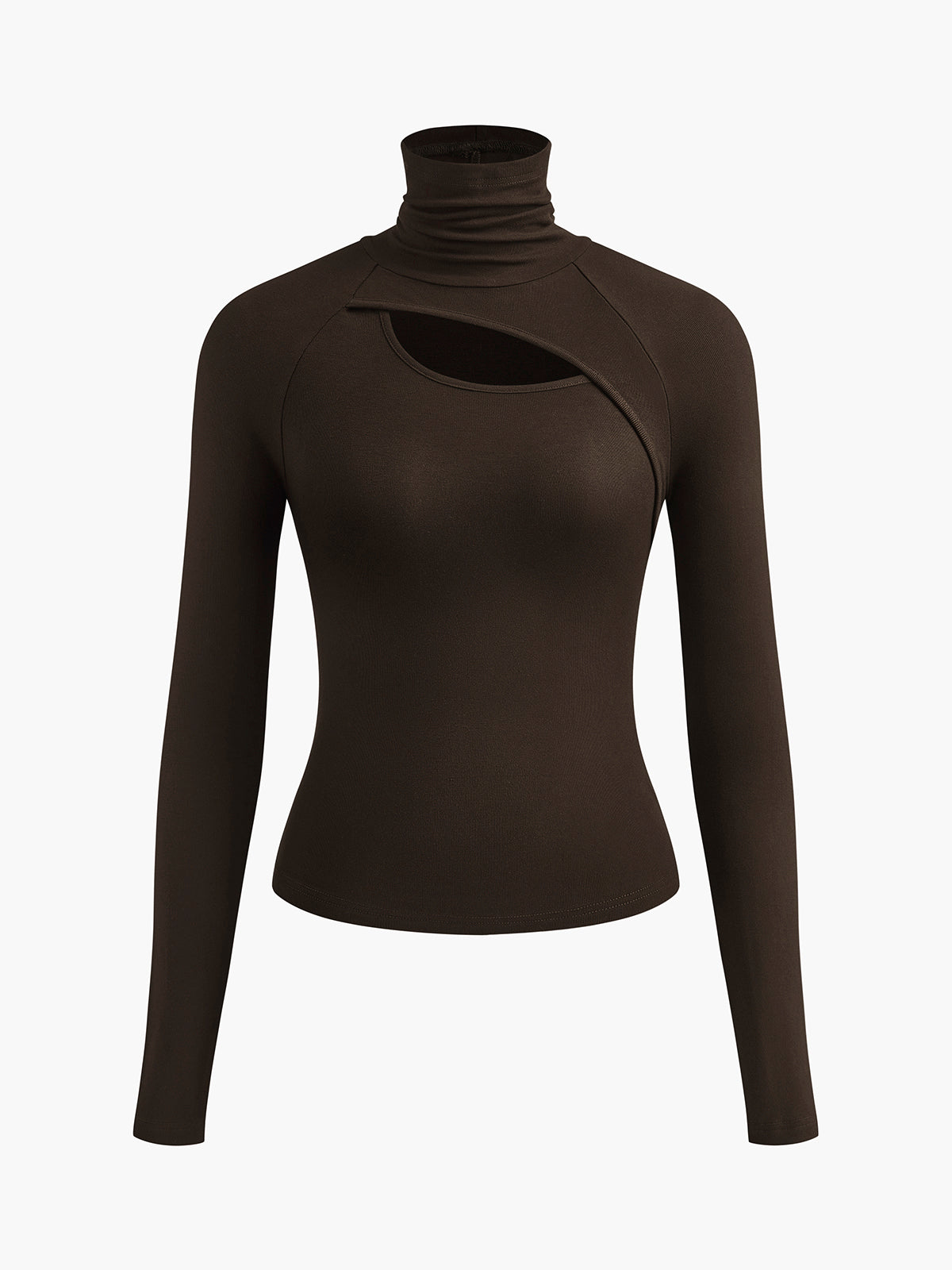 Ravena | Women's Turtleneck Cutout Top Long Sleeve Fitted Going Out Top