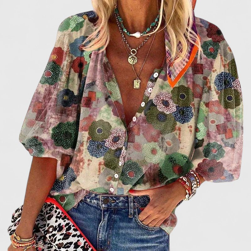 Aurelia | Women's Floral Print Long Sleeve Blouse