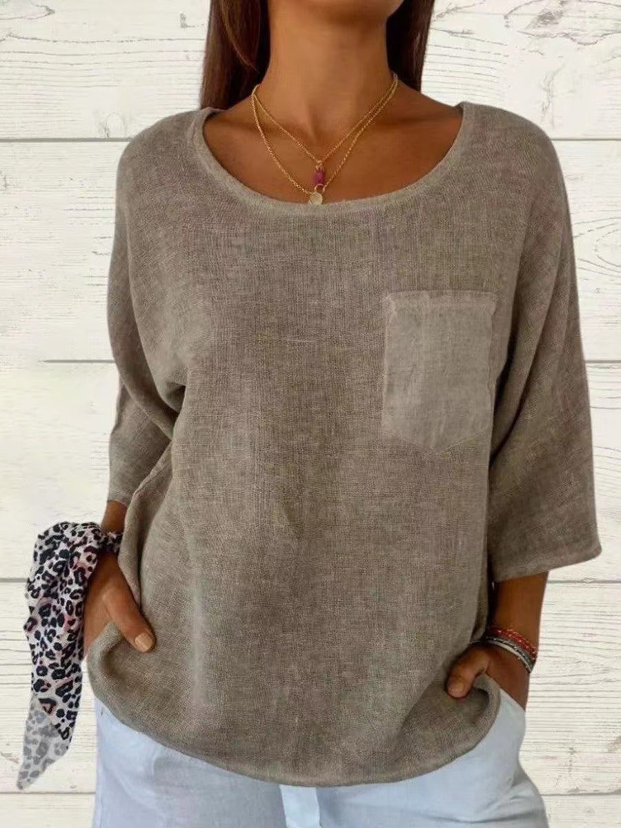 Darianne | Women's Round Neck 3/4 Sleeve Loose Fit Top