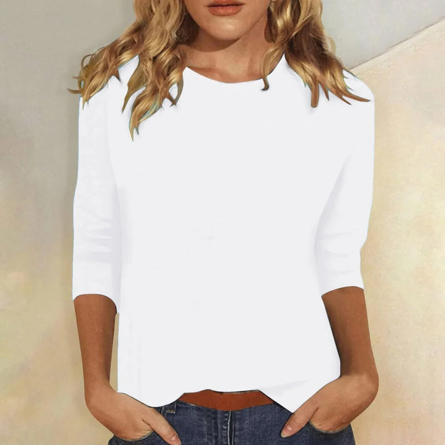 Stella | Women's Crew Neck 3/4 Sleeve Casual Everyday Top