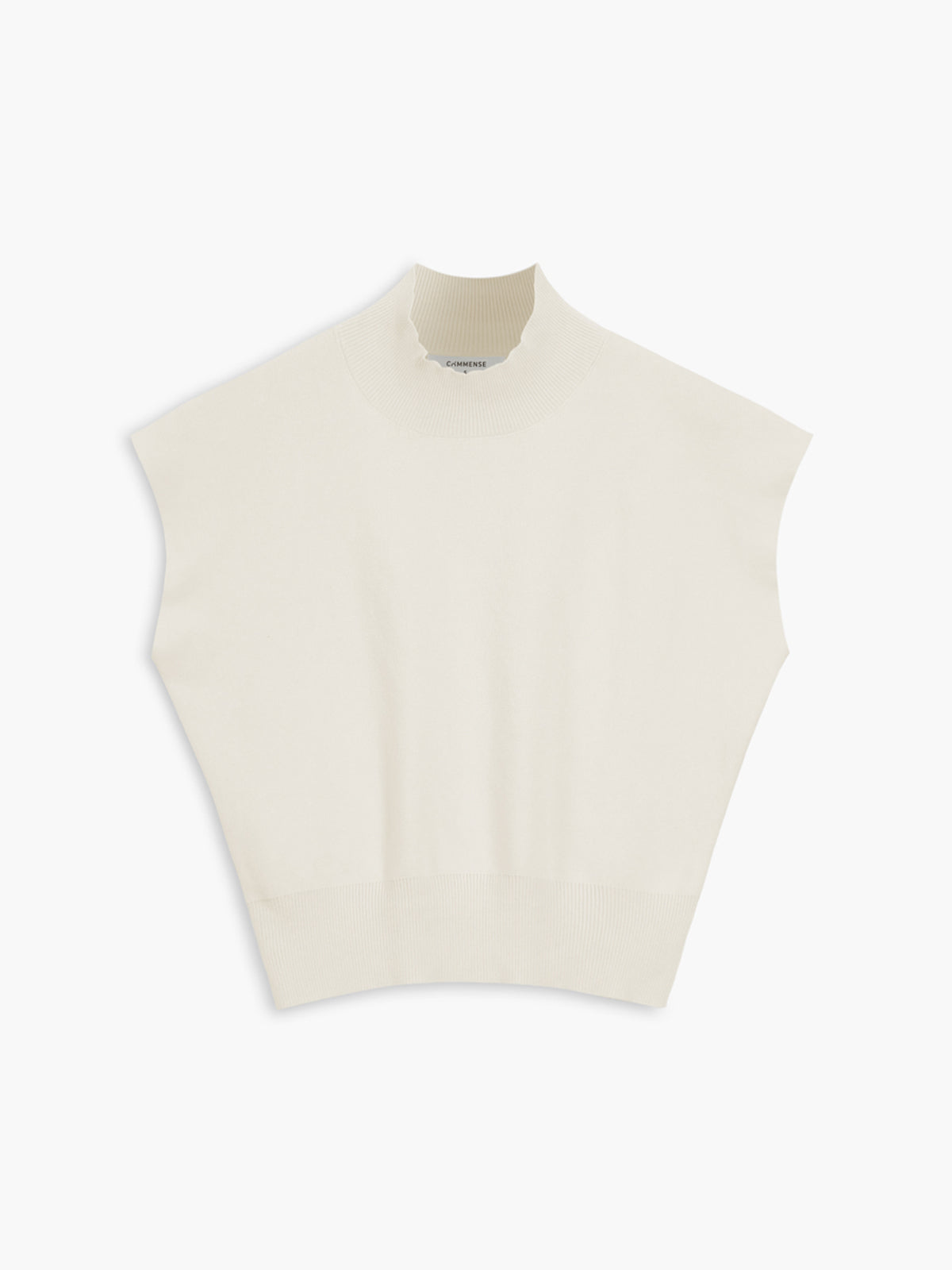 Noira | Women's Mock Neck Sleeveless Top Padded Shoulder Vest