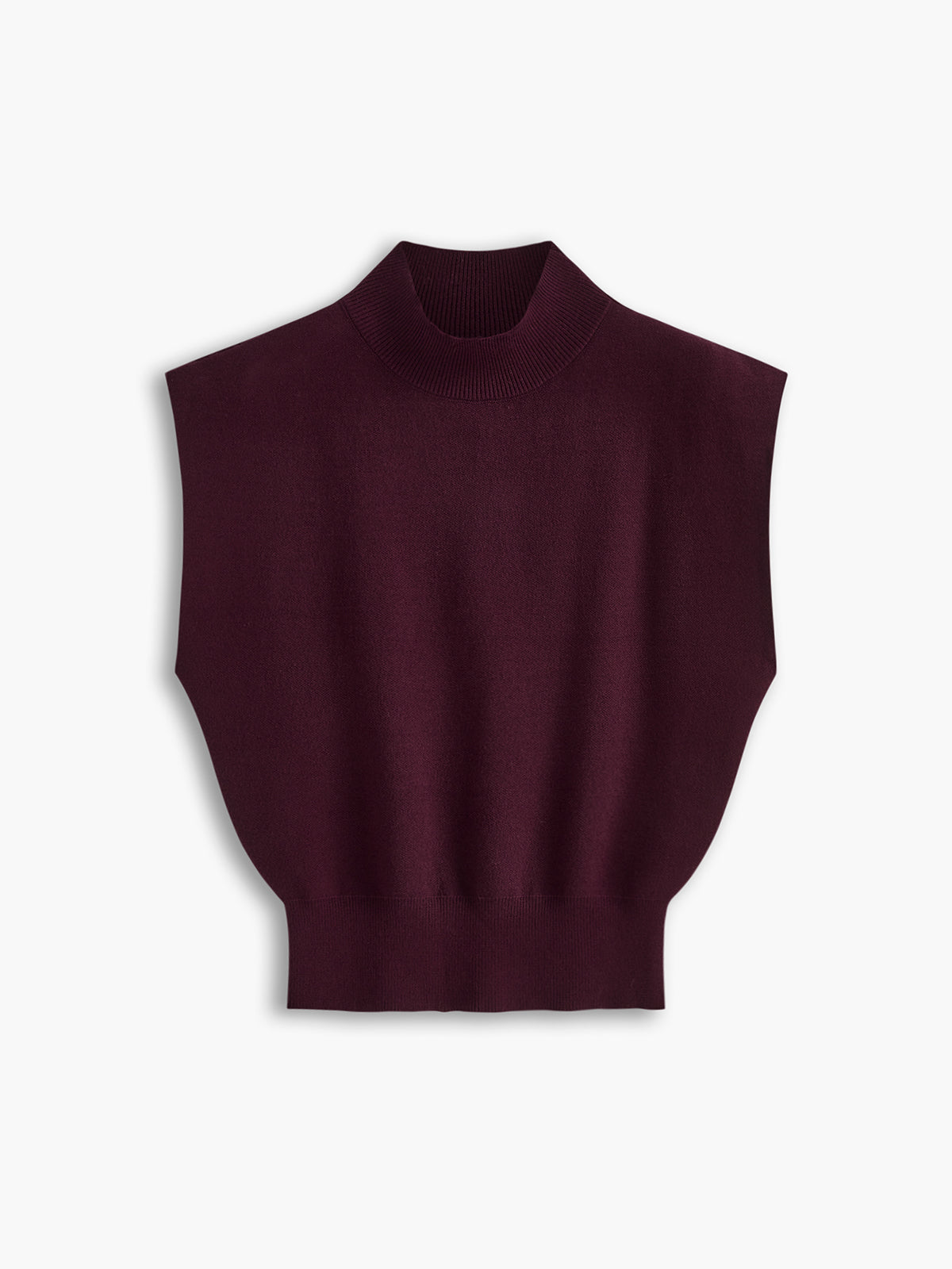 Noira | Women's Mock Neck Sleeveless Top Padded Shoulder Vest