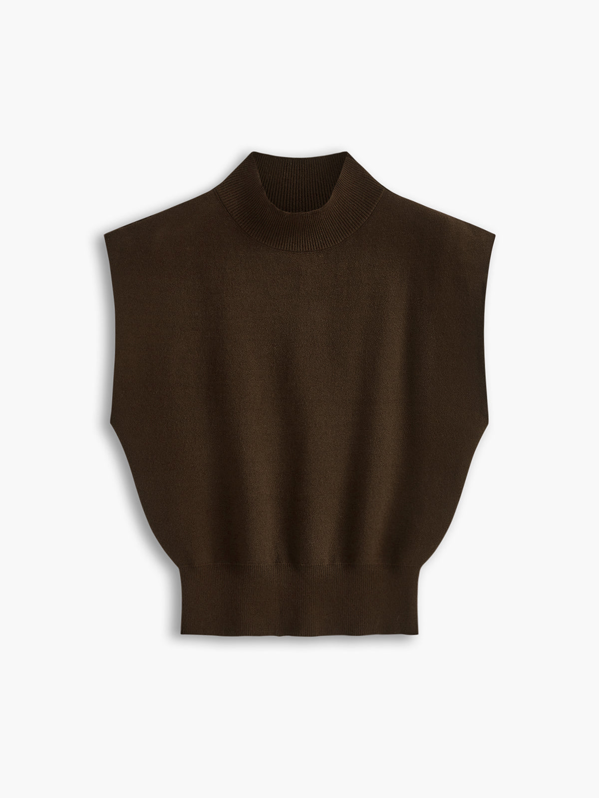 Noira | Women's Mock Neck Sleeveless Top Padded Shoulder Vest
