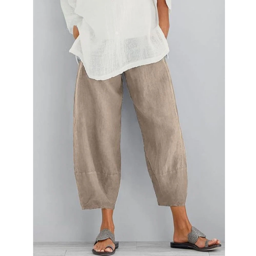 Maevis | Women's Elastic Waist Cropped Harem Pants