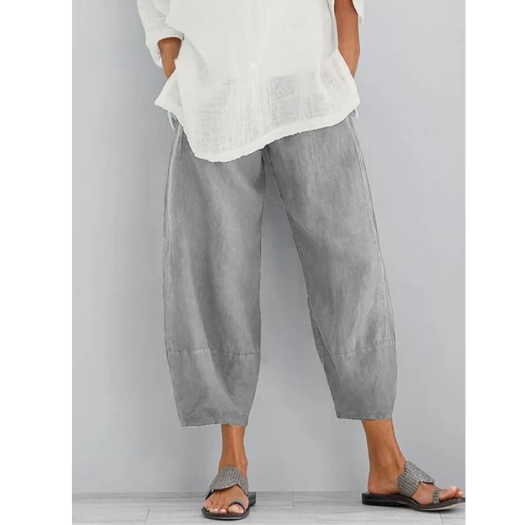 Maevis | Women's Elastic Waist Cropped Harem Pants