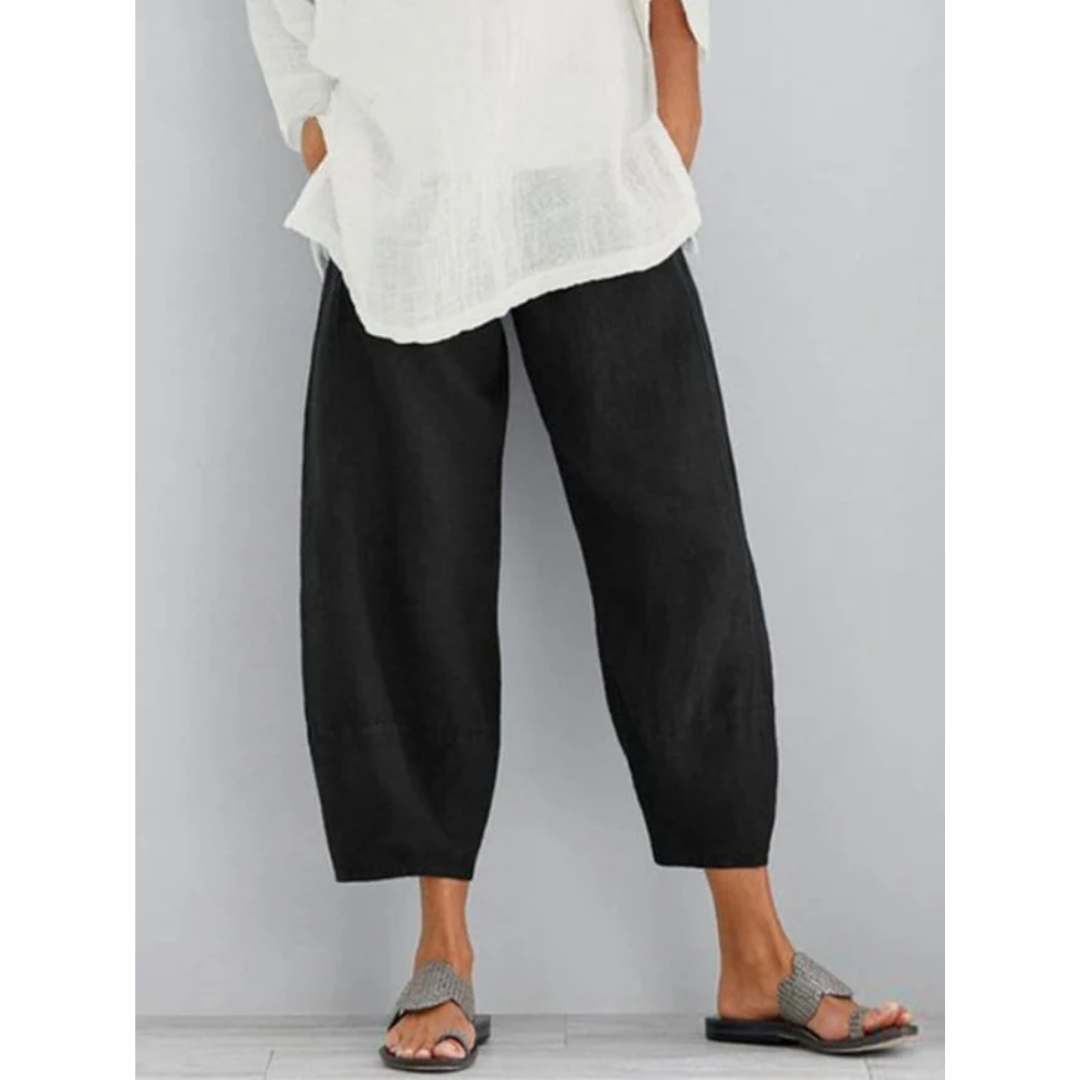 Maevis | Women's Elastic Waist Cropped Harem Pants