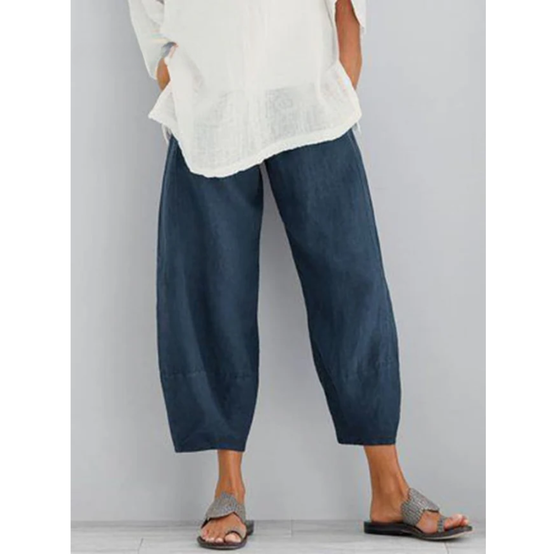 Maevis | Women's Elastic Waist Cropped Harem Pants