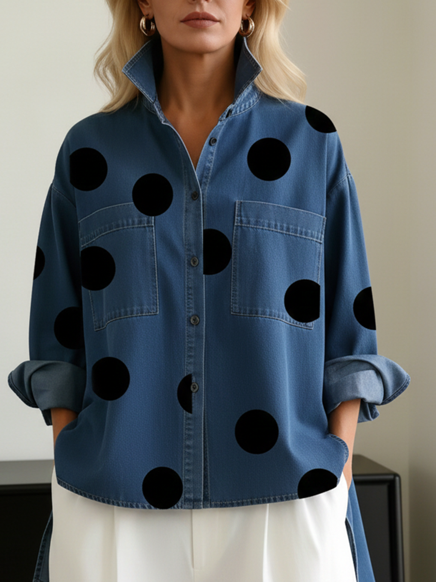 Zara | Women's Polka Dot Long Sleeve Shirt