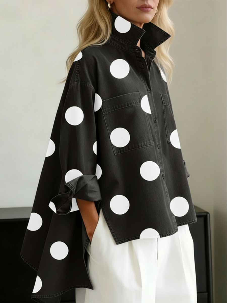 Zara | Women's Polka Dot Long Sleeve Shirt