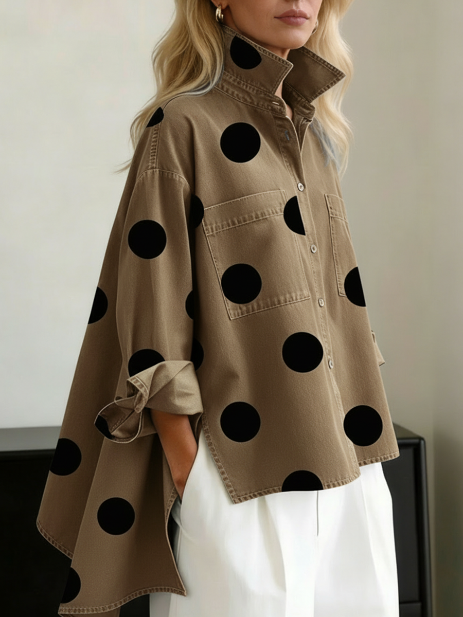 Zara | Women's Polka Dot Long Sleeve Shirt