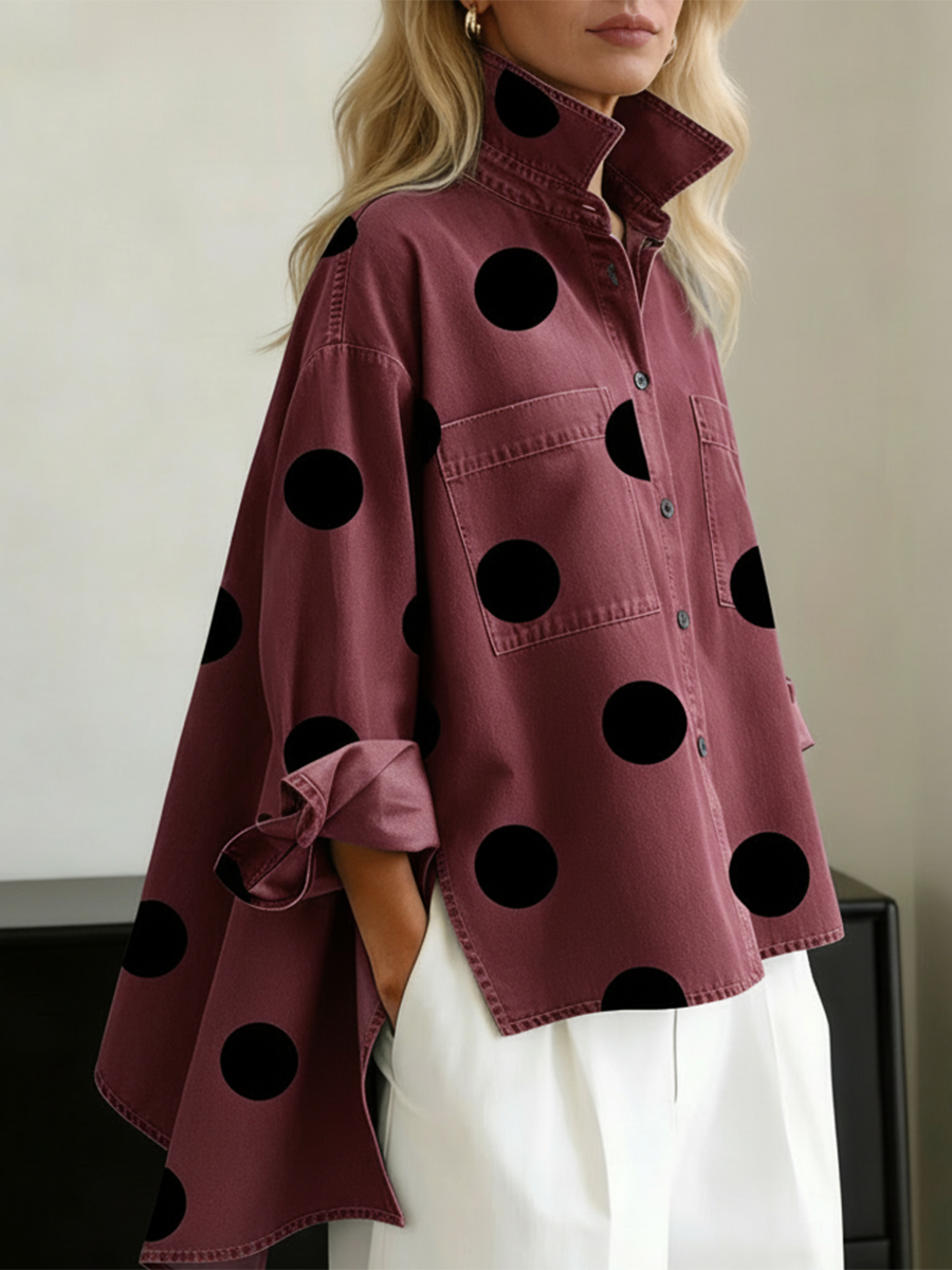 Zara | Women's Polka Dot Long Sleeve Shirt